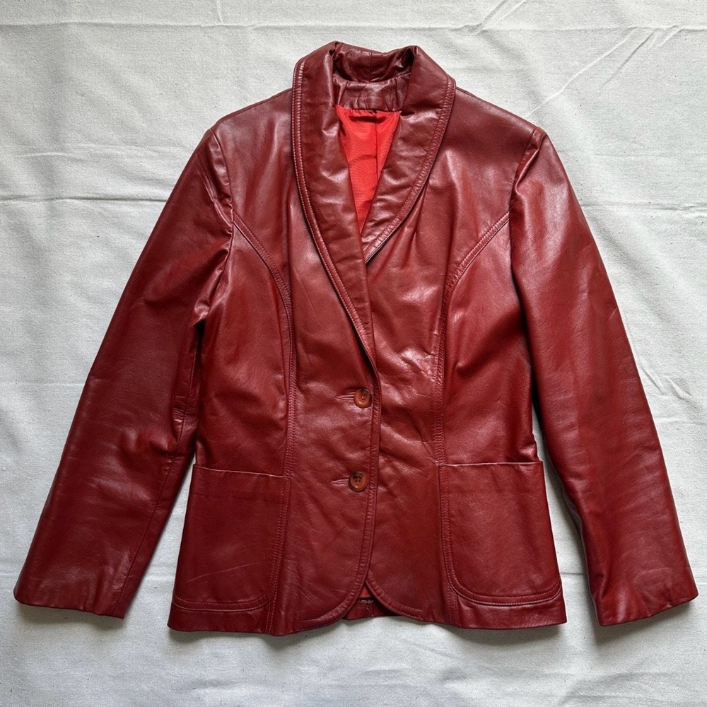 Vintage 70s Red Leather Jacket